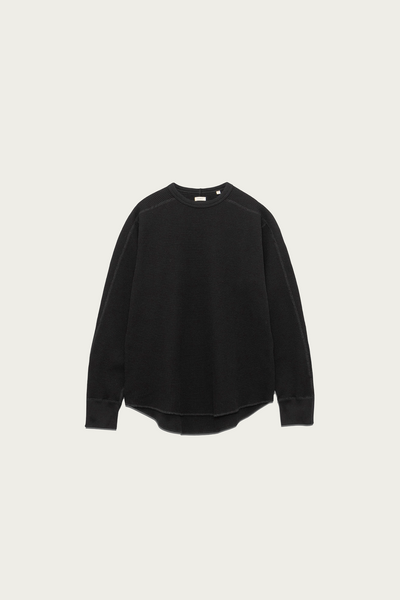 Nanamica Crew Neck Thermal Sweat | Black | Canoe Club