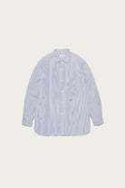 nanamica - Regular Collar Stripe Wind Shirt - Navy - Canoe Club