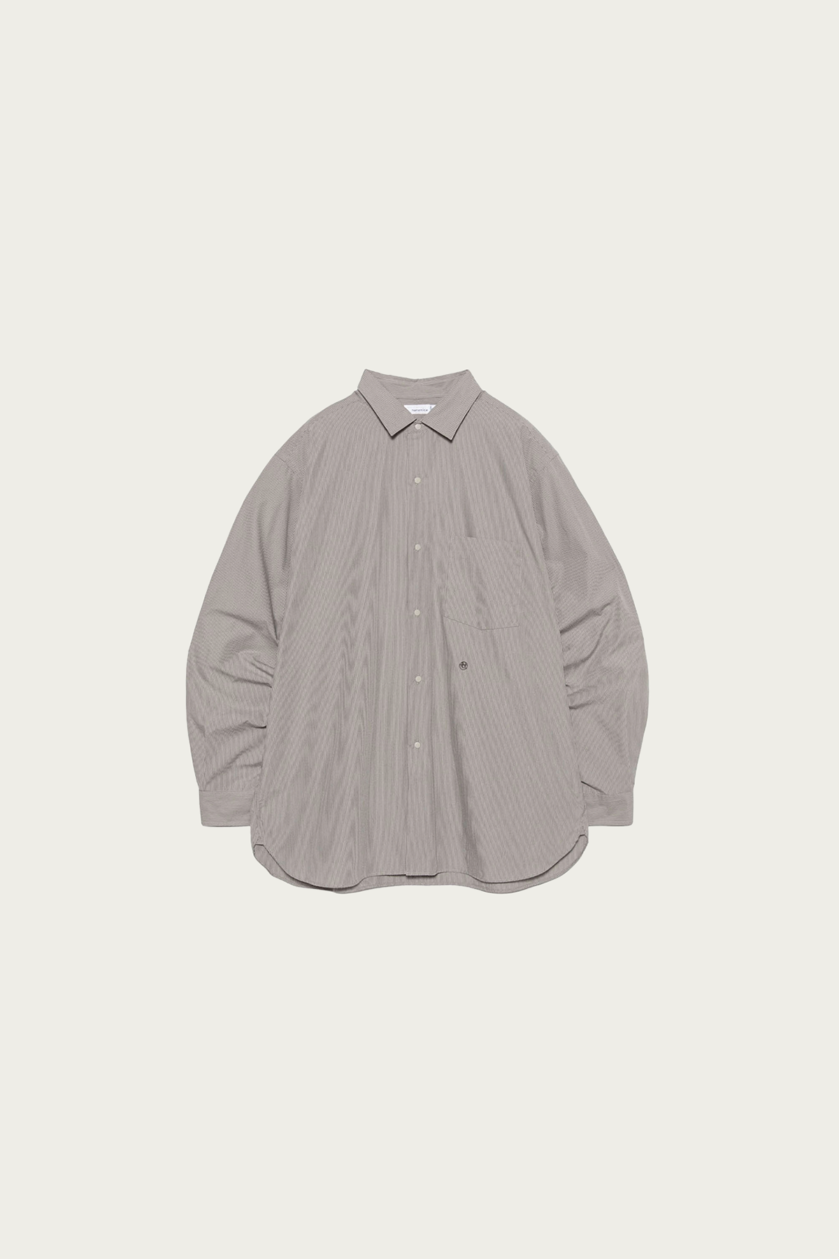 nanamica - Regular Collar Stripe Wind Shirt - Grey - Canoe Club