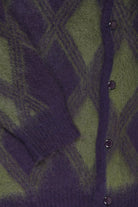 Needles - Argyle Mohair Cardigan - Purple - Canoe Club
