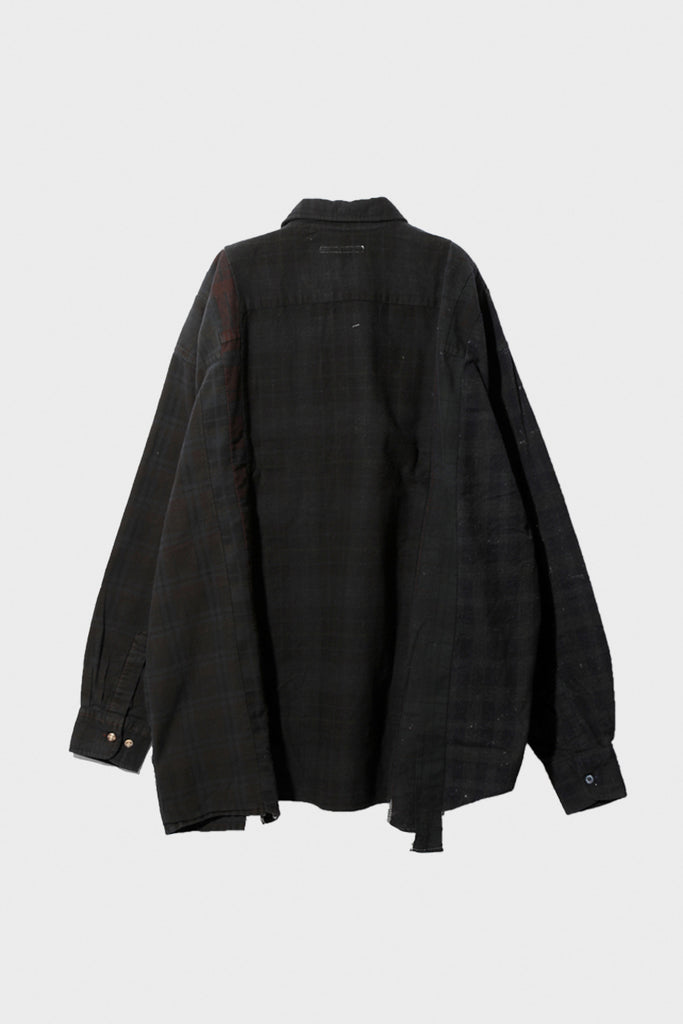 Needles - Flannel Shirt/Overdyed 7 Cut Shirt - Black - Canoe Club