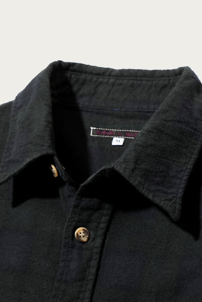 Needles - Flannel Shirt/Overdyed 7 Cut Shirt - Black - Canoe Club