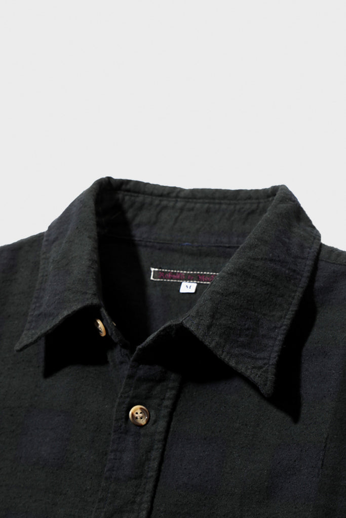 Needles - Flannel Shirt/Overdyed 7 Cut Shirt - Black - Canoe Club