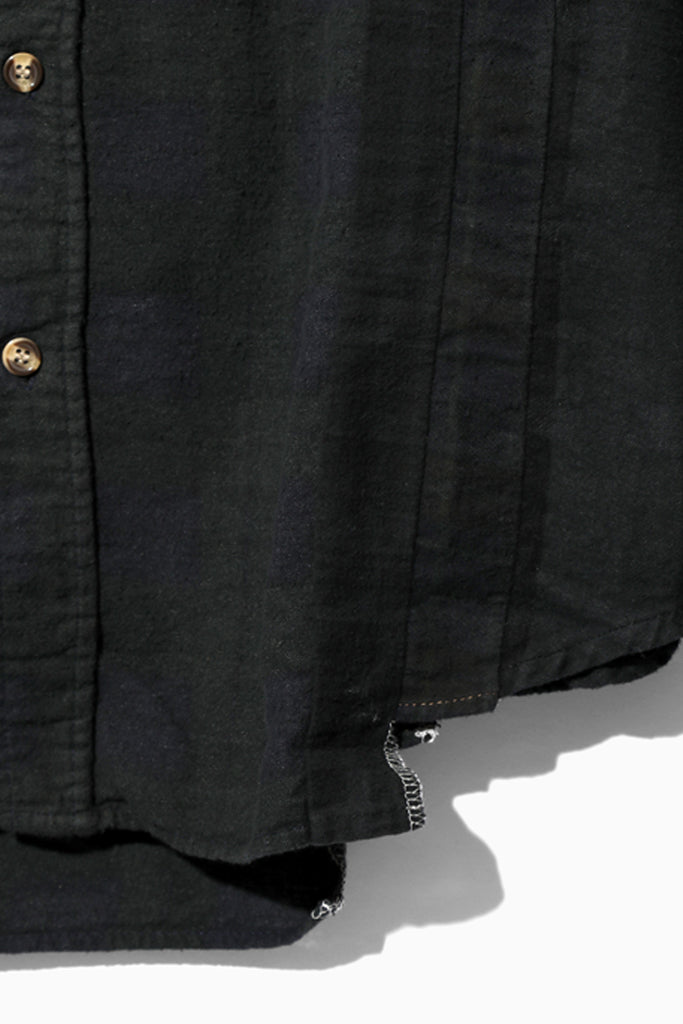 Needles - Flannel Shirt/Overdyed 7 Cut Shirt - Black - Canoe Club