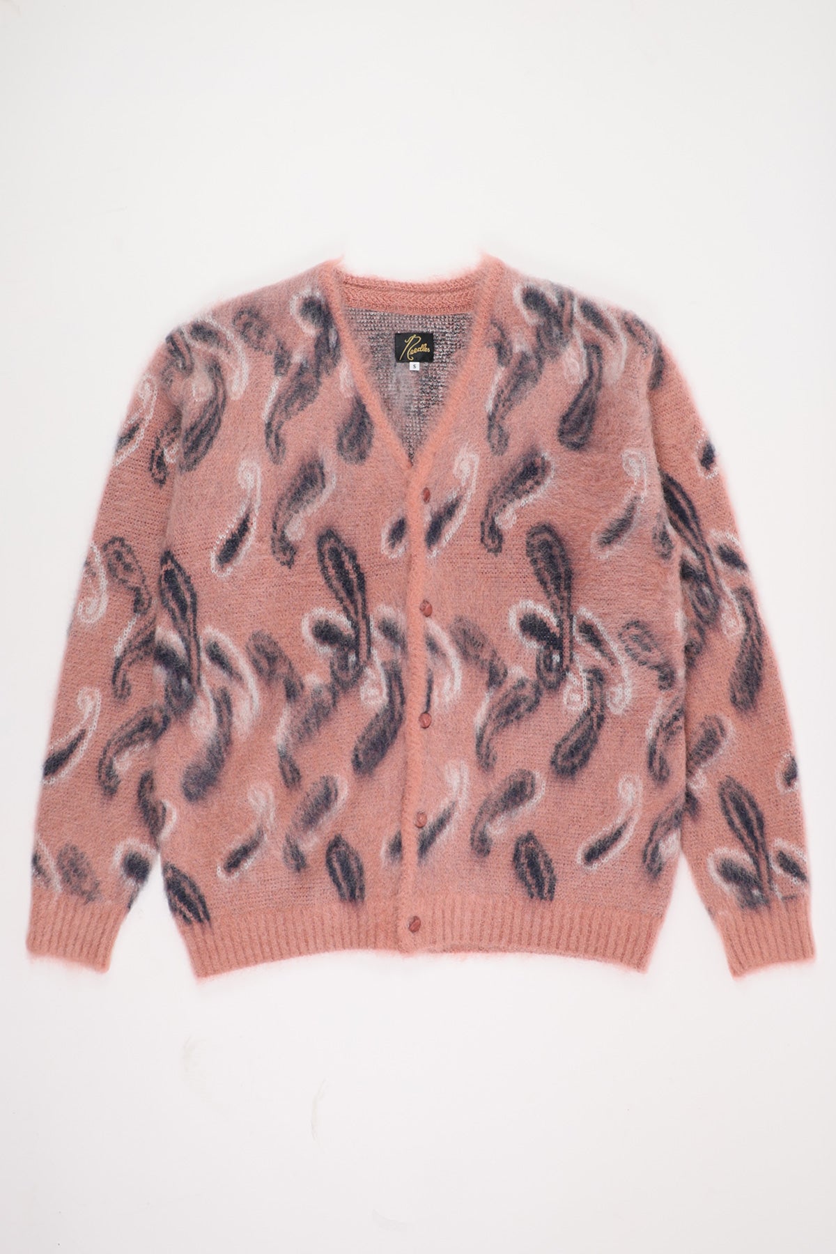 Needles - Paisley Mohair Cardigan - Pink - Canoe Club