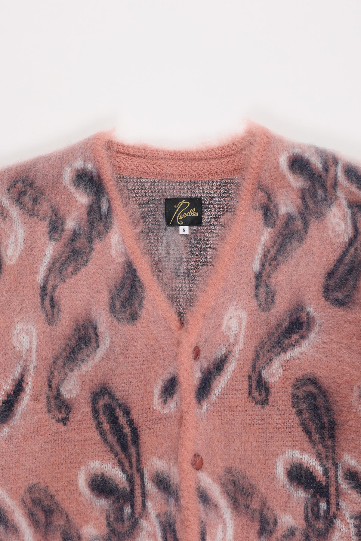 Needles - Paisley Mohair Cardigan - Pink - Canoe Club
