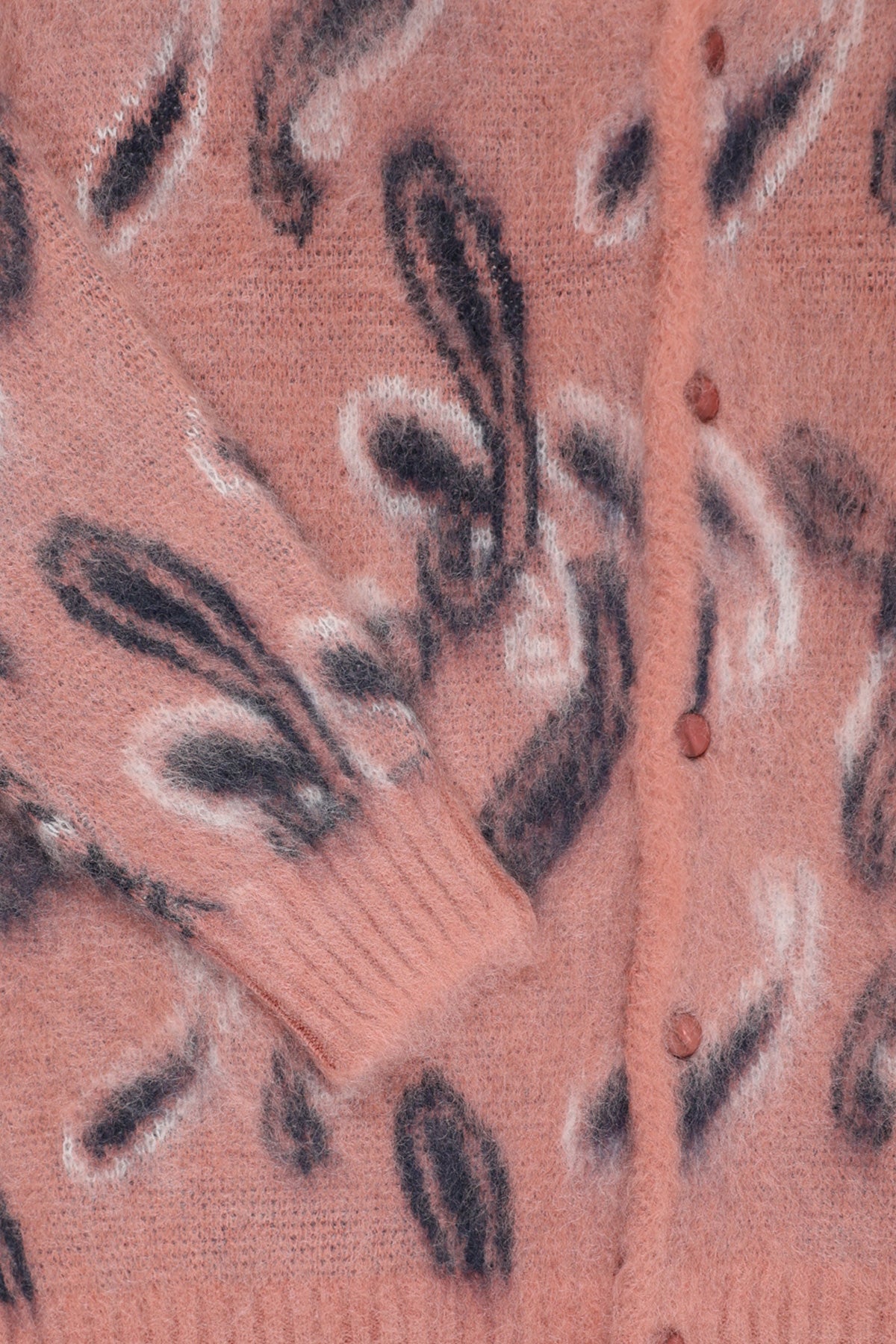 Needles - Paisley Mohair Cardigan - Pink - Canoe Club