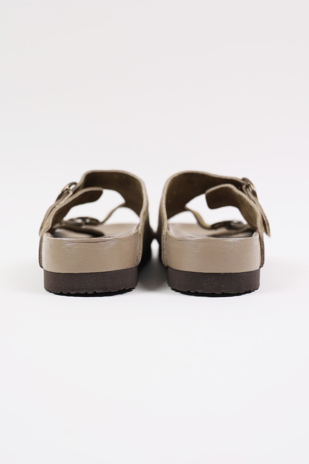 Needles - Suede Leather Double Strap Sandal - Taupe - Canoe Club