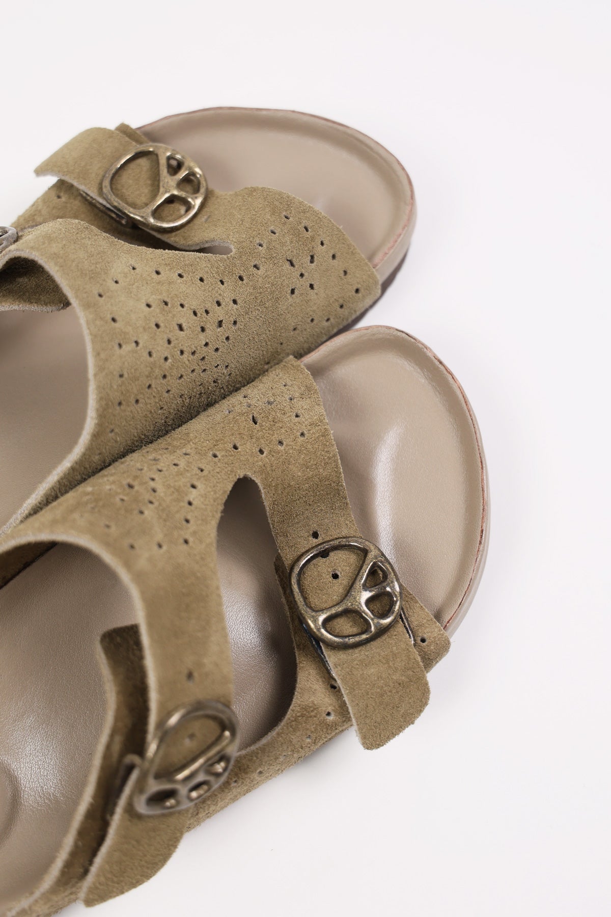 Joie - Two-Strap Slide Sandals w/ Pewter Leather & Suede Sz 6 – Current  Boutique