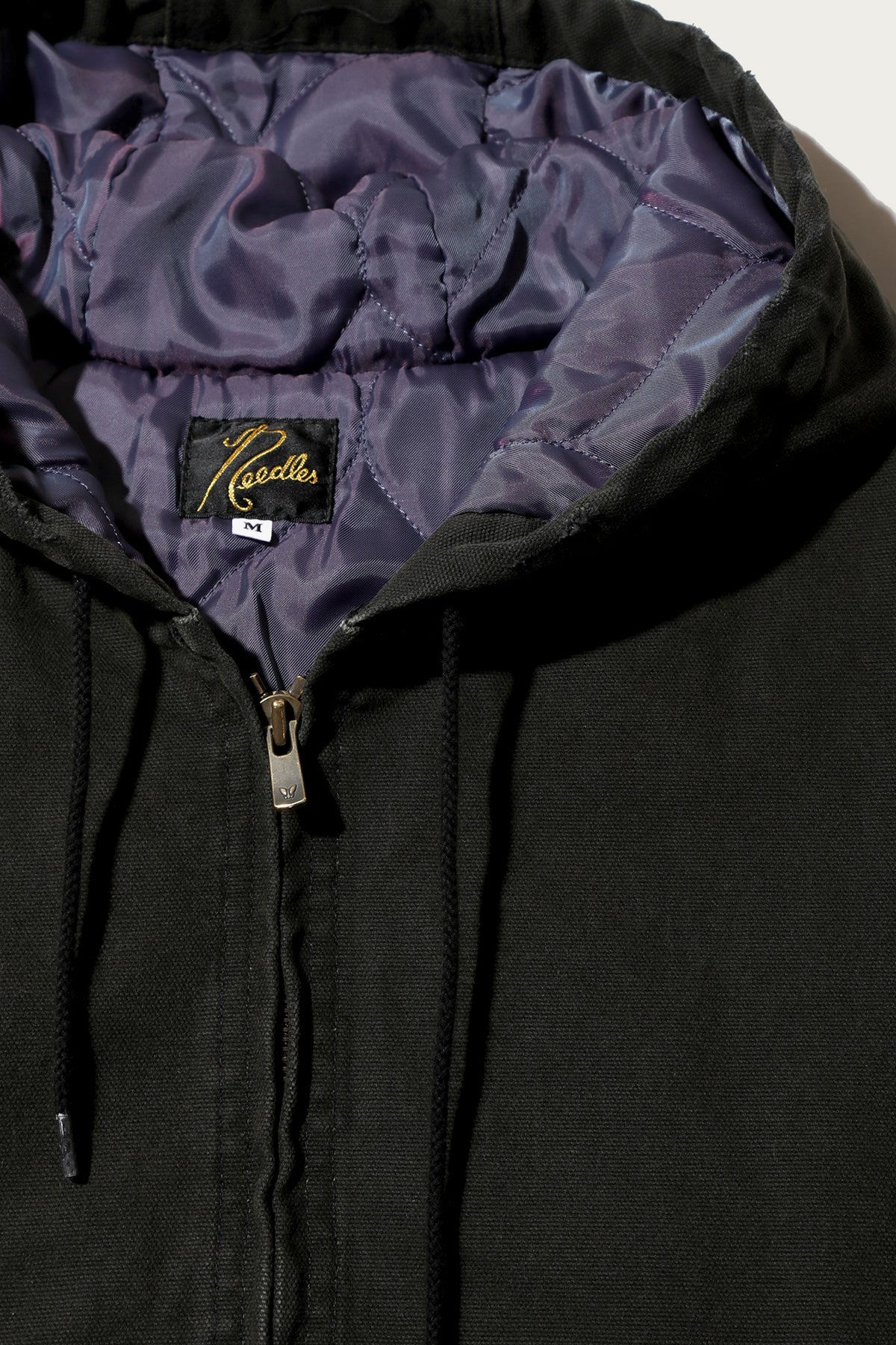 Needles - Zipped Work Hoodie - Black 11oz Cotton Oxford - Canoe Club