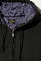 Needles - Zipped Work Hoodie - Black 11oz Cotton Oxford - Canoe Club