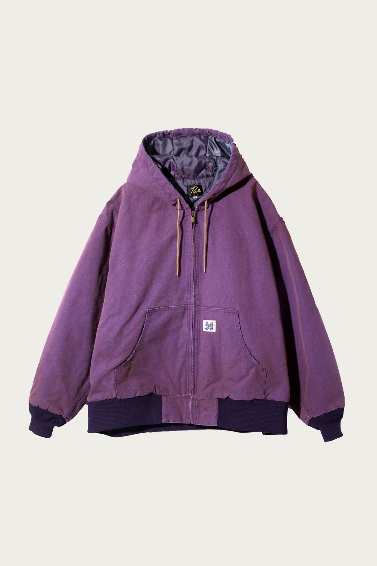 Needles - Zipped Work Hoodie - Purple 11oz Cotton Oxford - Canoe Club