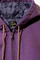 Needles - Zipped Work Hoodie - Purple 11oz Cotton Oxford - Canoe Club