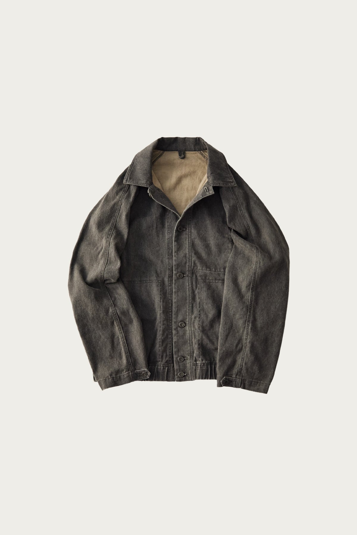 CONFECT - Cotton Linen Pigment Coated Blouson - Ink Black - Canoe Club