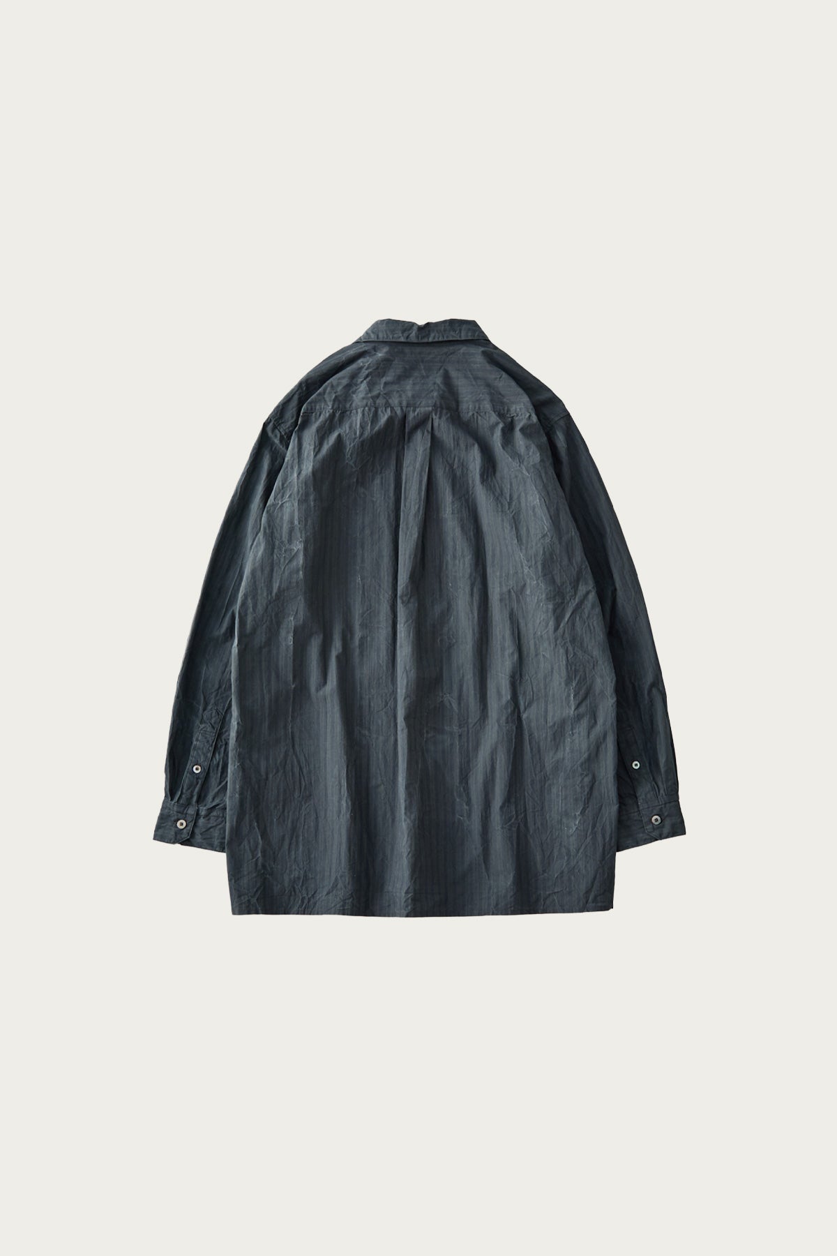 CONFECT - Pigment Coated Stripe Shirt - Medium Blue - Canoe Club
