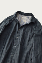 CONFECT - Pigment Coated Stripe Shirt - Medium Blue - Canoe Club
