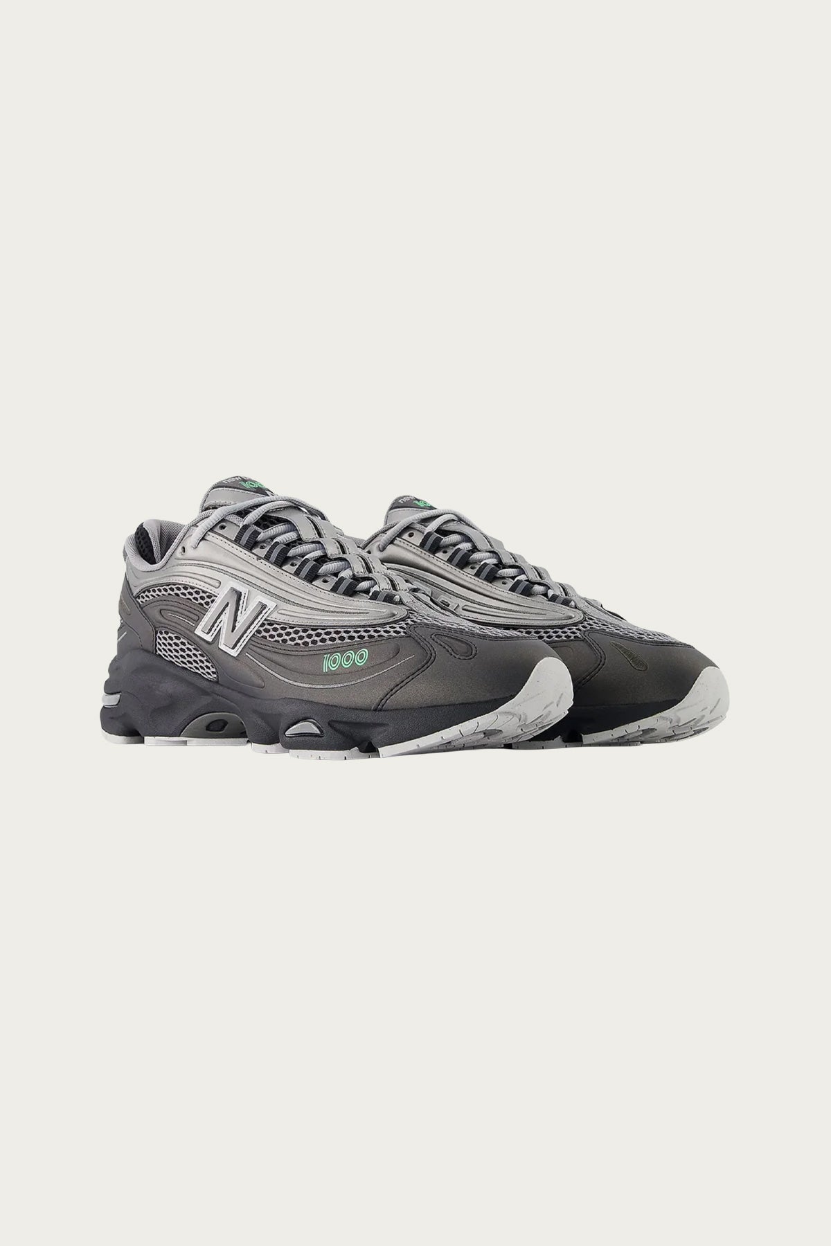 New Balance - 1000 - Black/Dark Silver Metallic/Lime Leaf - Canoe Club