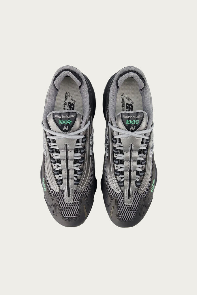 New Balance - 1000 - Black/Dark Silver Metallic/Lime Leaf - Canoe Club