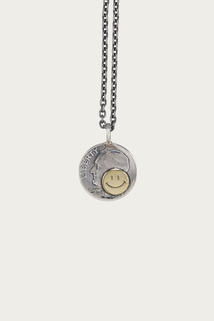 North Works - 10 Cent Brass Smile Pendant with Chain - Canoe Club