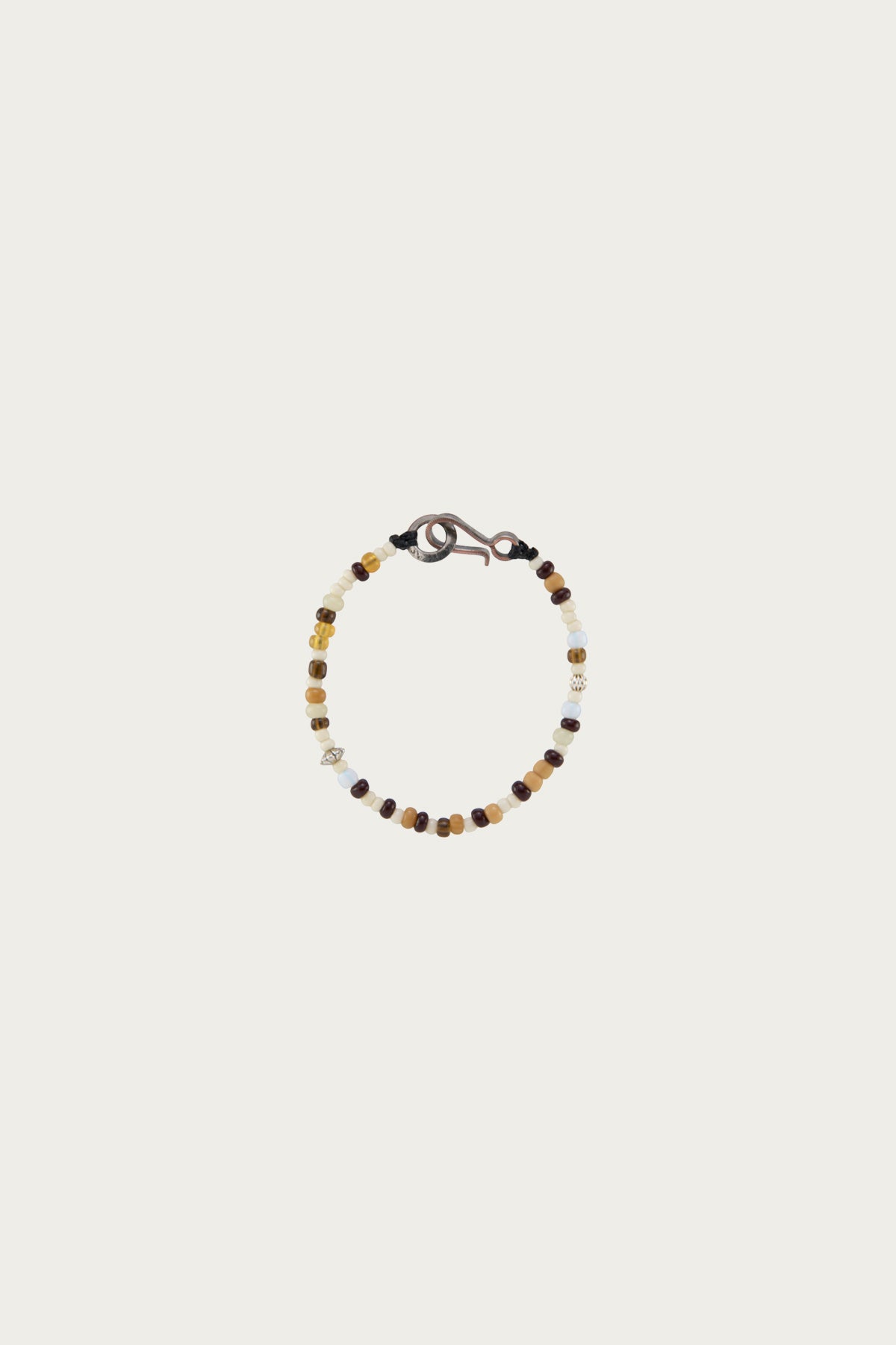 North Works - Deadstock Glass Bead Bracelet - Brown/Natural - Canoe Club