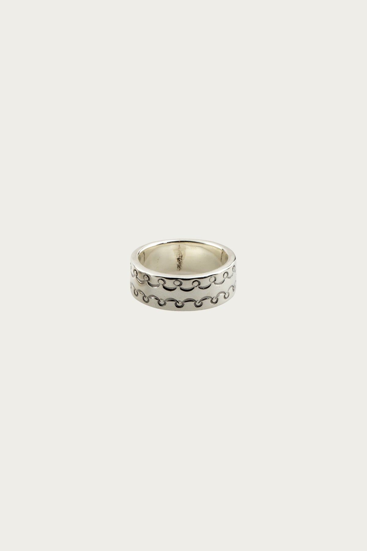 North Works - Silver Stamp Ring - Squiggle - Canoe Club