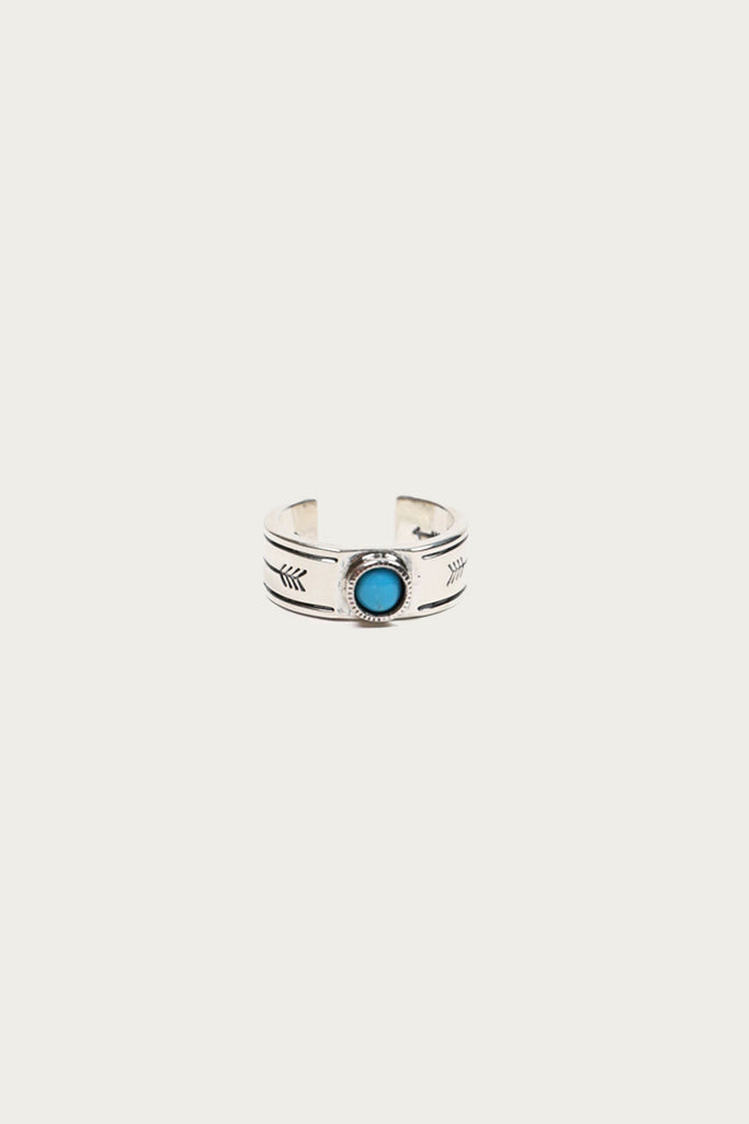 North Works - Single Arrow Turquoise Stamp Ring - Canoe Club