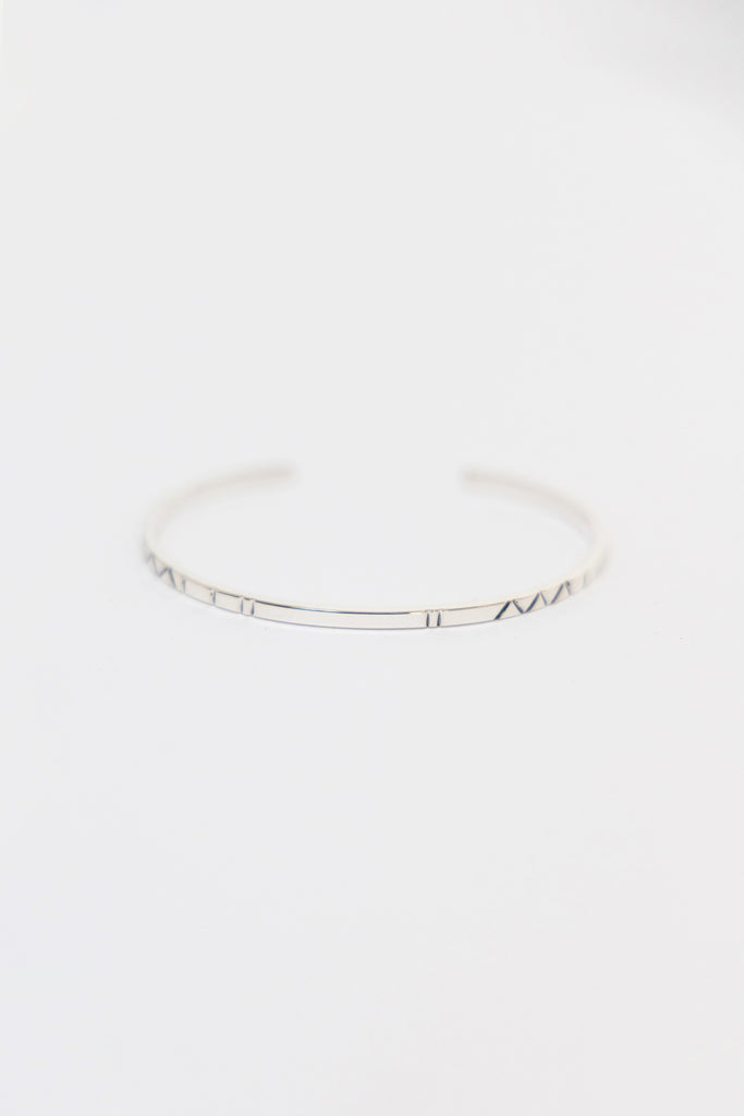 North Works - Stamp Bangle - Thin/Vertical Lines - Canoe Club