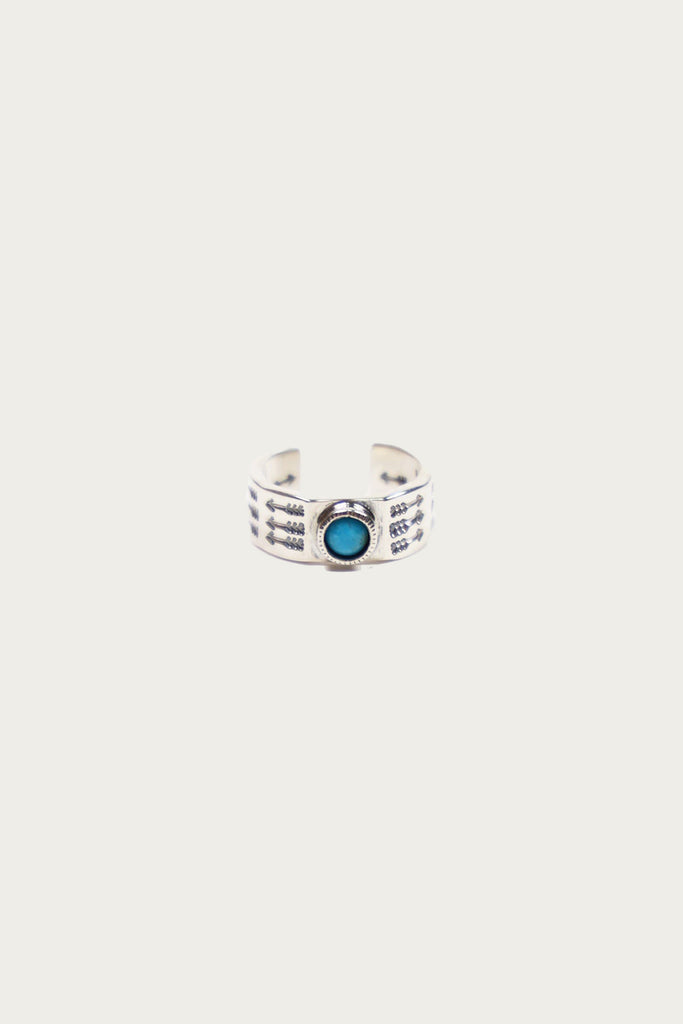 North Works - Triple Arrow Turquoise Stamp Ring - Canoe Club