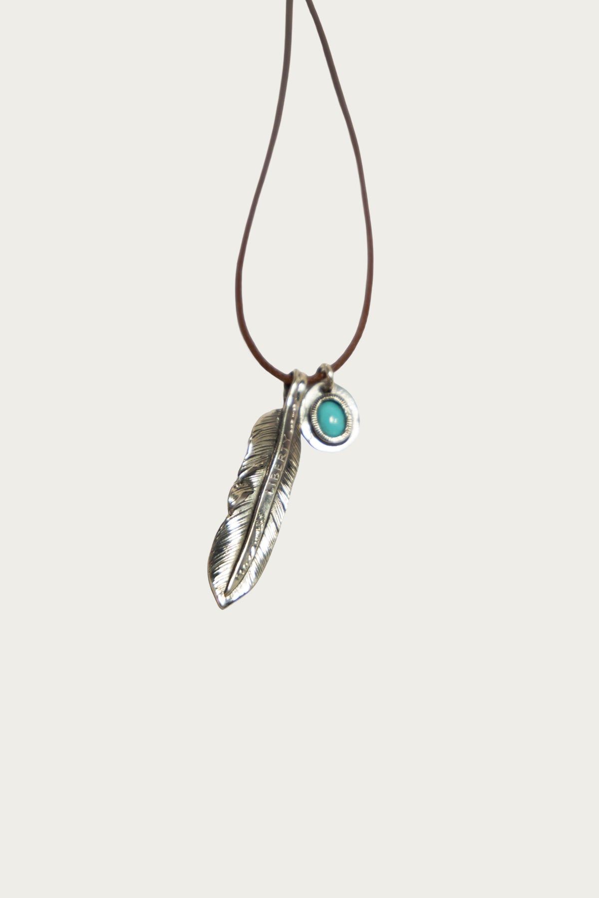 North Works - Turquoise Liberty Feather Necklace - Canoe Club
