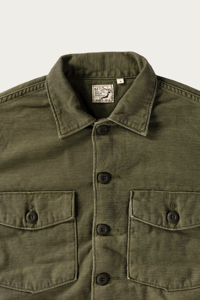 orSlow - Vintage Washed 4 Pockets US Army Shirt - Dark Olive Stone - Canoe Club