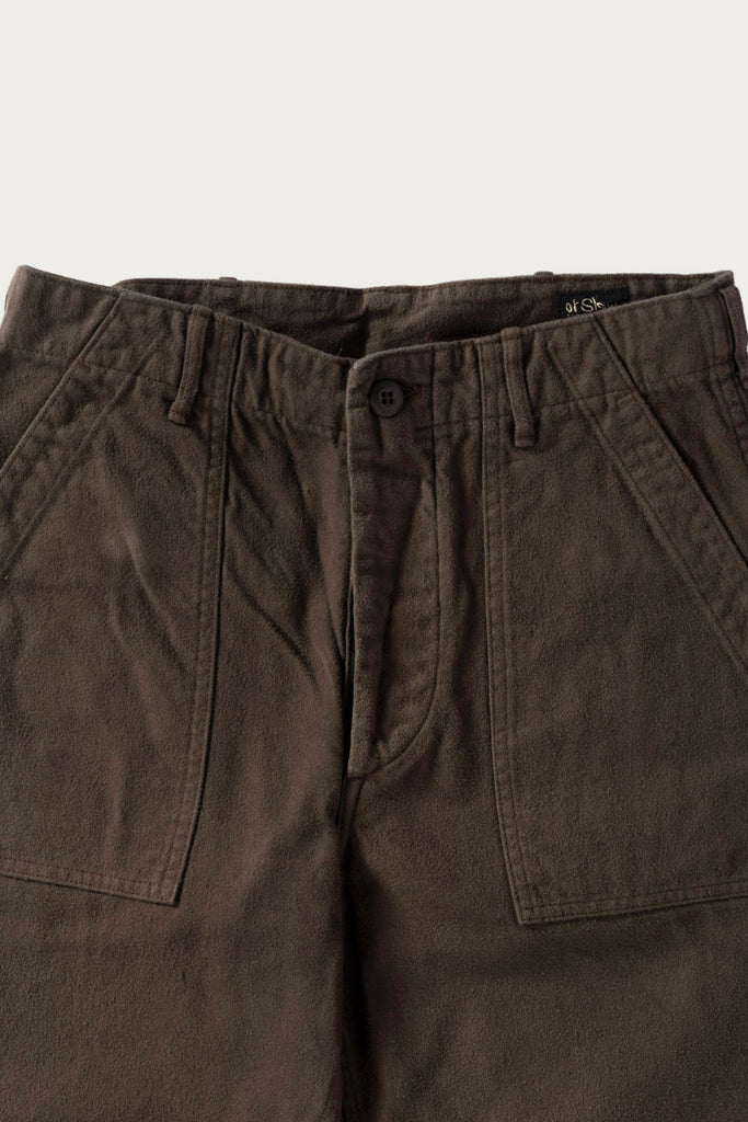 orSlow - Brushed Flannel US Army Fatigue Pants - Coffee Brown - Canoe Club