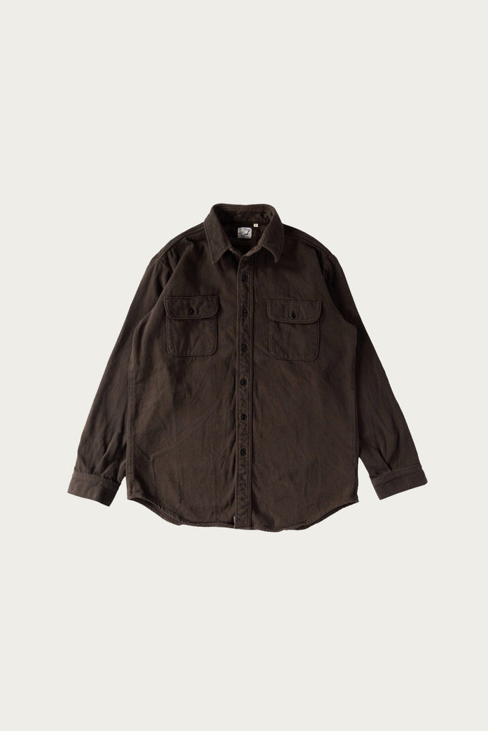 orSlow - Organic Cotton Relax Fit Flannel Shirt - Coffee Brown - Canoe Club