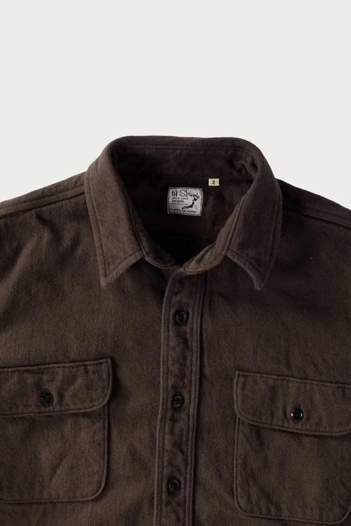 orSlow - Organic Cotton Relax Fit Flannel Shirt - Coffee Brown - Canoe Club