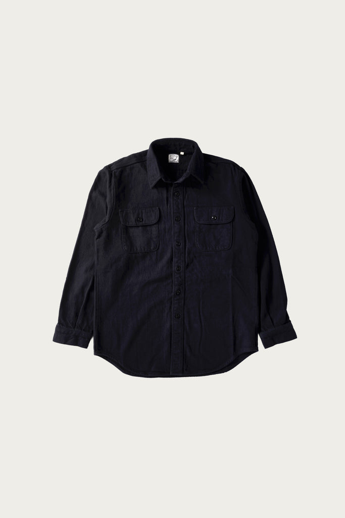 orSlow - Organic Cotton Relax Fit Flannel Shirt - Navy - Canoe Club