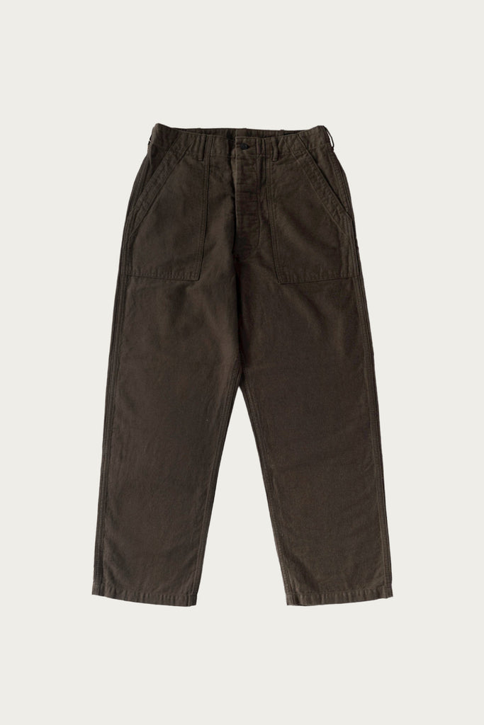 orSlow - Relax Fit Cotton Linen Moleskin Fatigue Pants - Charcoal Grey - Canoe Club