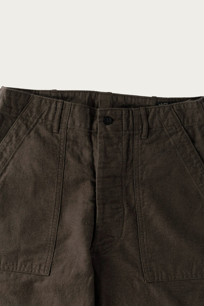 orSlow - Relax Fit Cotton Linen Moleskin Fatigue Pants - Charcoal Grey - Canoe Club