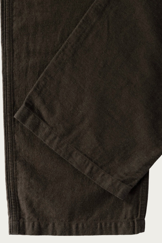 orSlow - Relax Fit Cotton Linen Moleskin Fatigue Pants - Charcoal Grey - Canoe Club