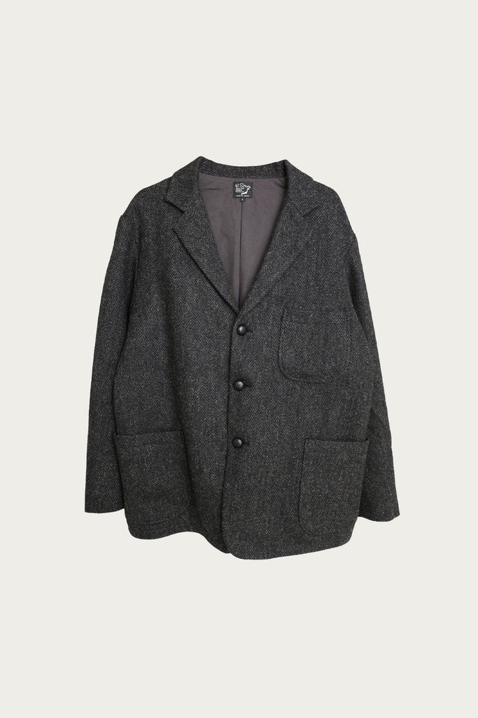 orSlow - Relax Fit Harris Tweed Jacket - Black - Canoe Club