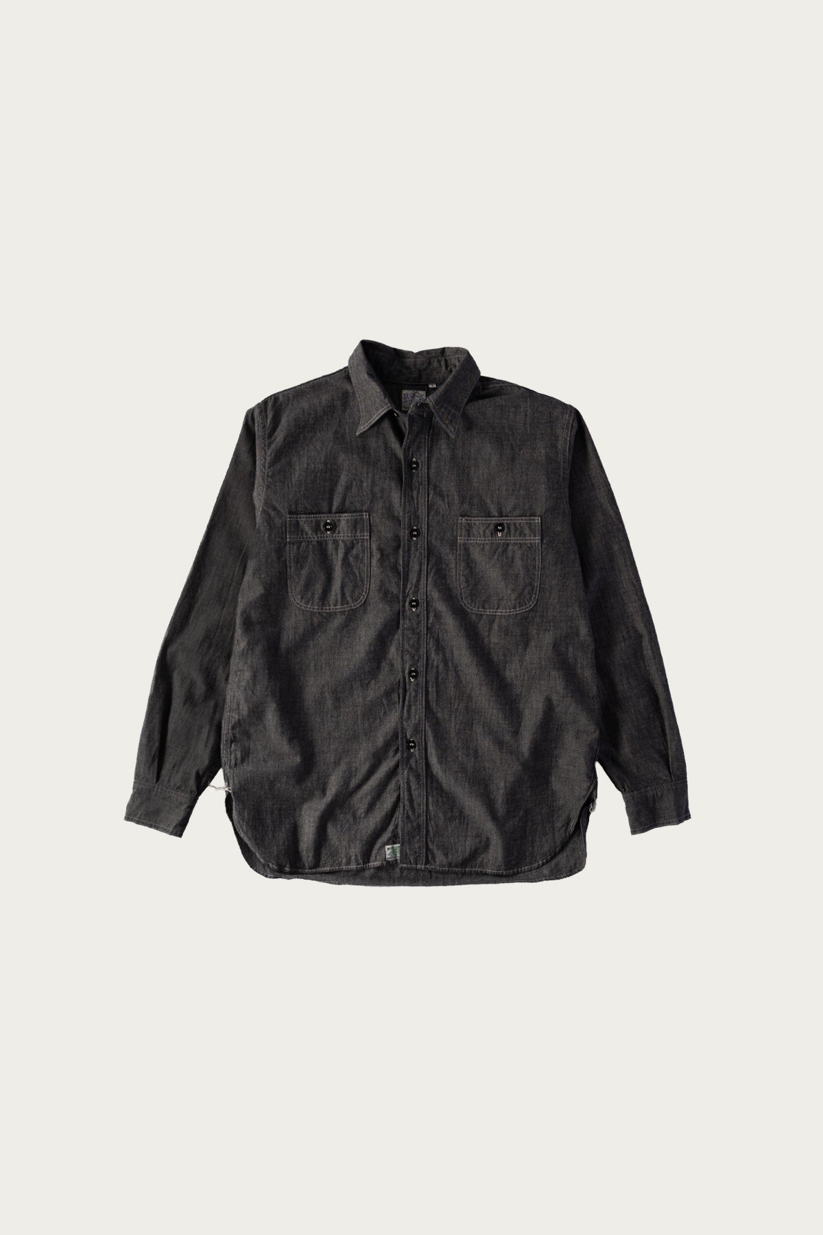 orSlow - Relax Fit Stripe Chambray Work Shirt - Black - Canoe Club