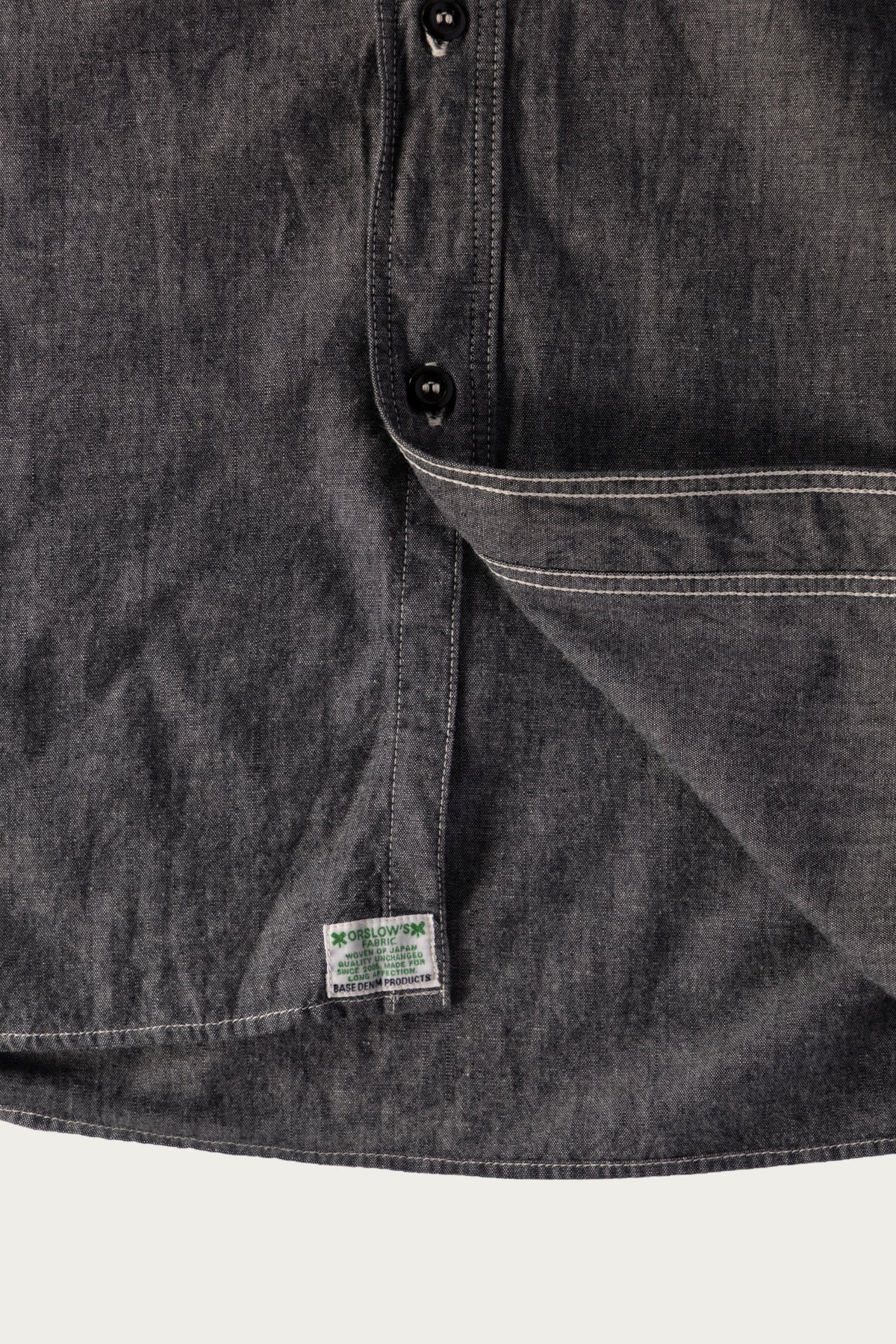 orSlow - Relax Fit Stripe Chambray Work Shirt - Black - Canoe Club