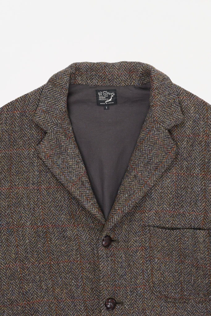 orSlow - Relaxed Fit Harris Tweed Jacket - Green - Canoe Club