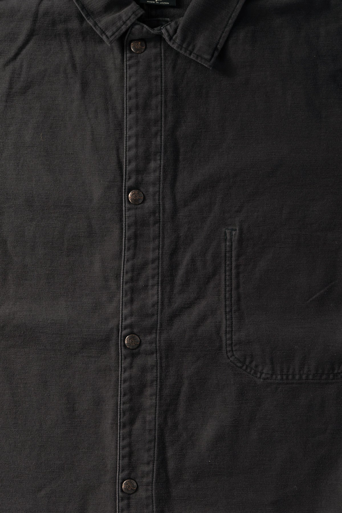 orSlow - Reverse Sateen Simple Work Coat Vintage Washed - Black - Canoe Club