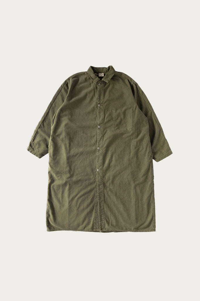 orSlow - Reverse Sateen Simple Work Coat Vintage Washed - Dark Olive - Canoe Club