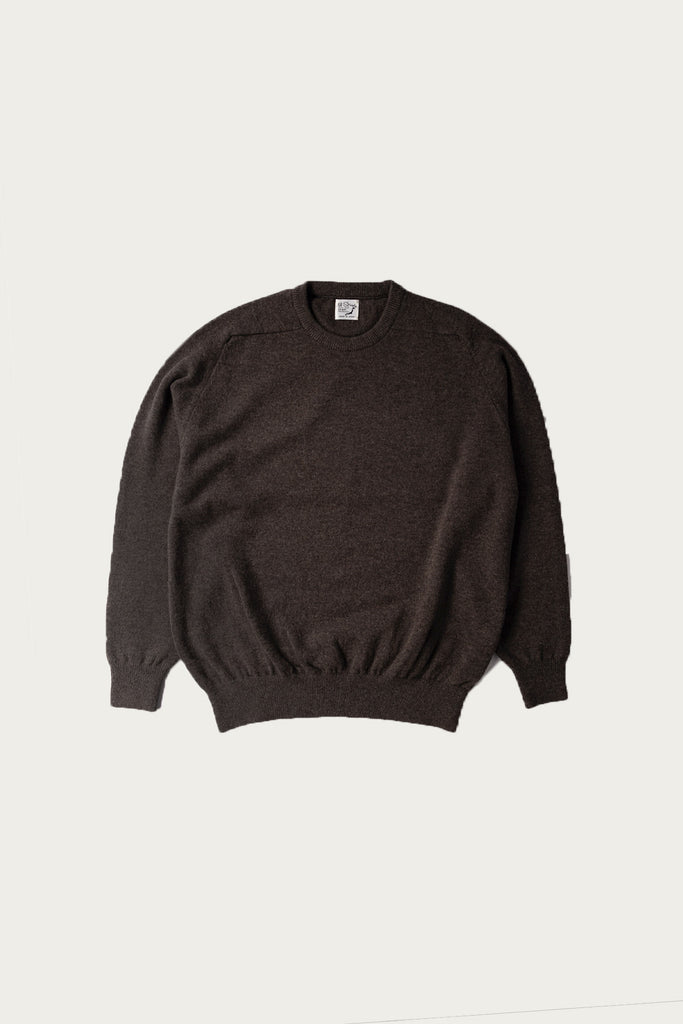 orSlow - Simple Crew Neck Sweater Crafted in Japan - Brown - Canoe Club