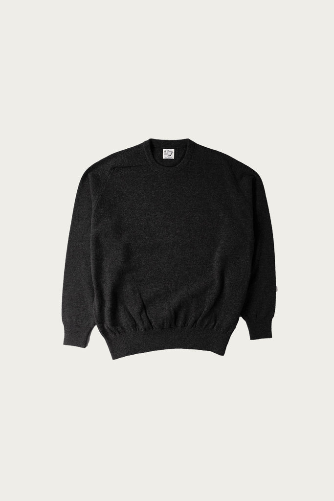 orSlow - Simple Crew Neck Sweater Crafted in Japan - Charcoal Grey - Canoe Club