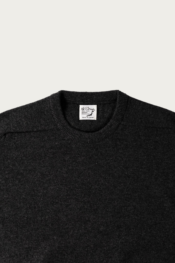 orSlow - Simple Crew Neck Sweater Crafted in Japan - Charcoal Grey - Canoe Club
