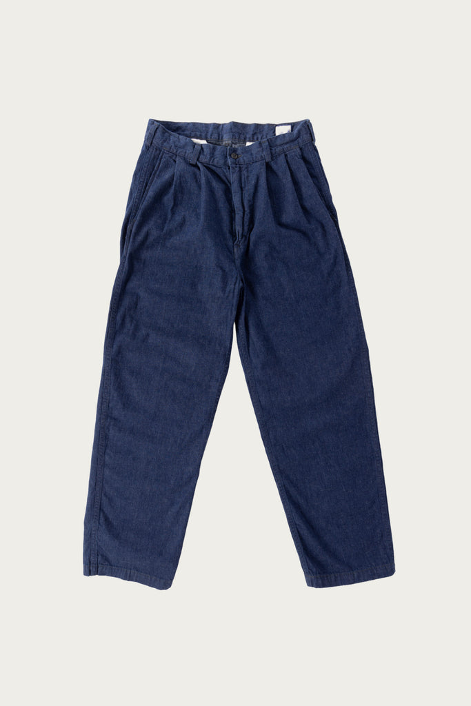 orSlow - Two Tuck Denim Wide Trouser - One Wash - Canoe Club