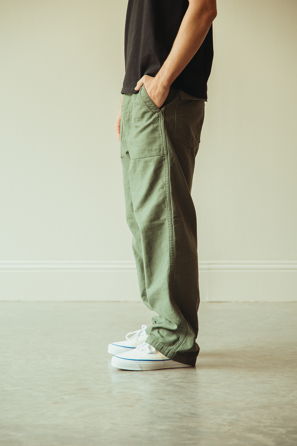or Slow US ARMY FATIGUE PANTS ミリタリー L orSlow US Army Fatigue Pants | Green | Canoe Club