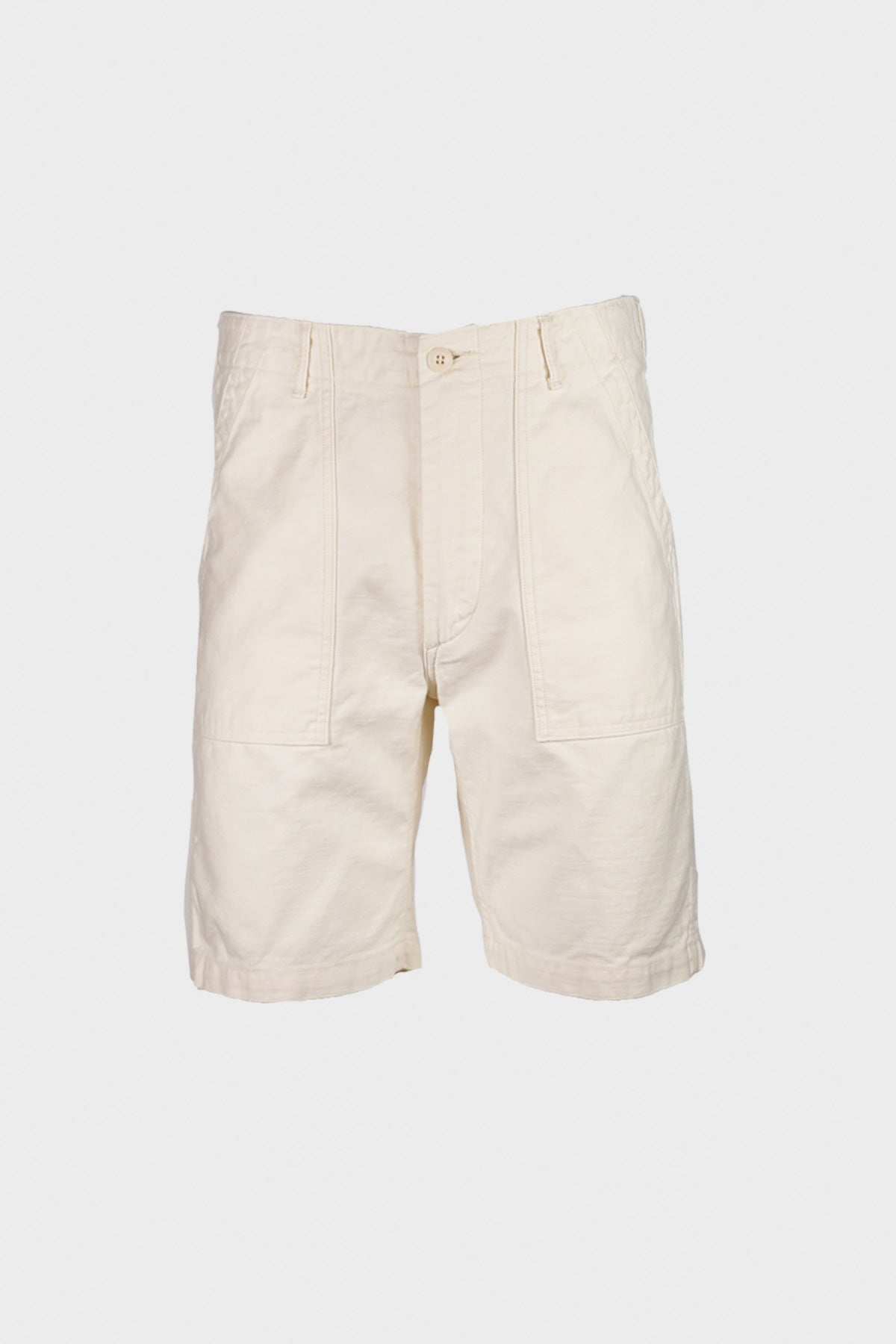 OrSlow US Army Fatigue Shorts Ecru Canoe Club - Main Image