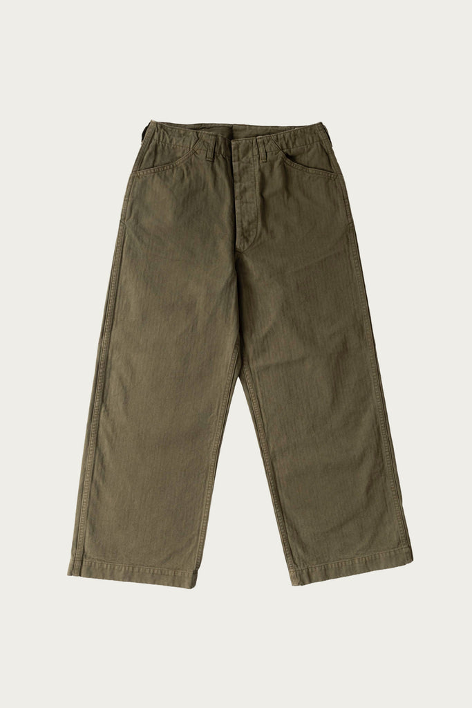 orSlow - USMC Herringbone Wide Fit Utility Trousers - Dark Olive - Canoe Club